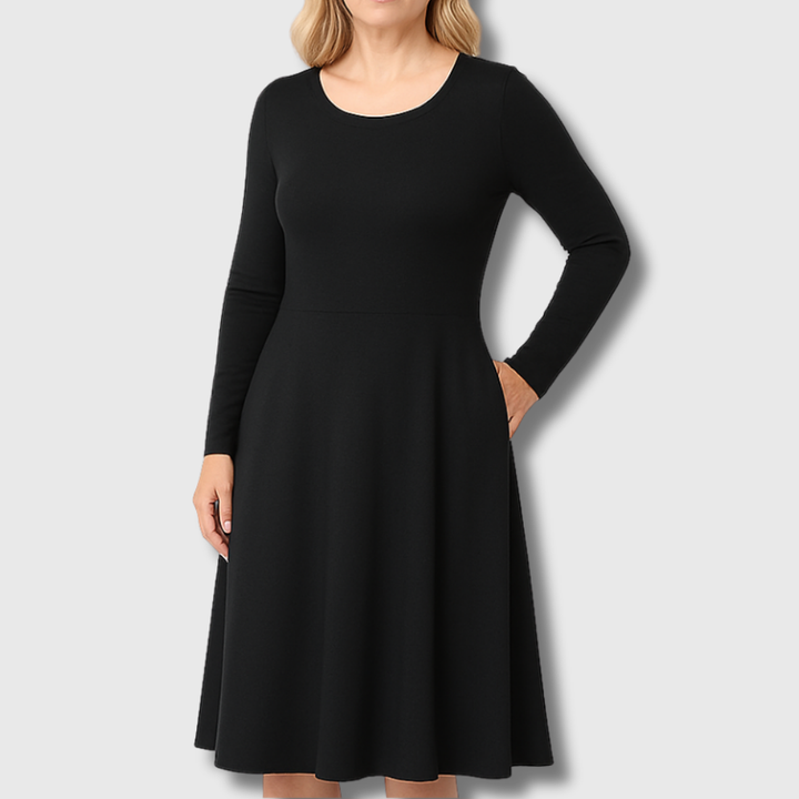 Ava | Classic Long-Sleeve Fit & Flare Dress