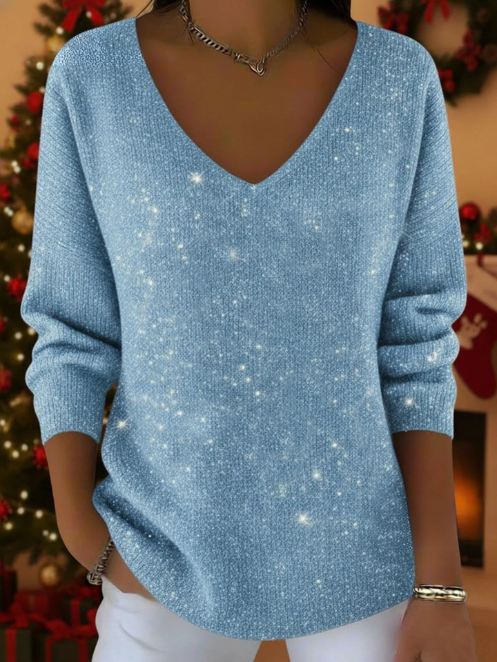 Ella | Festive V-Neck Sweater