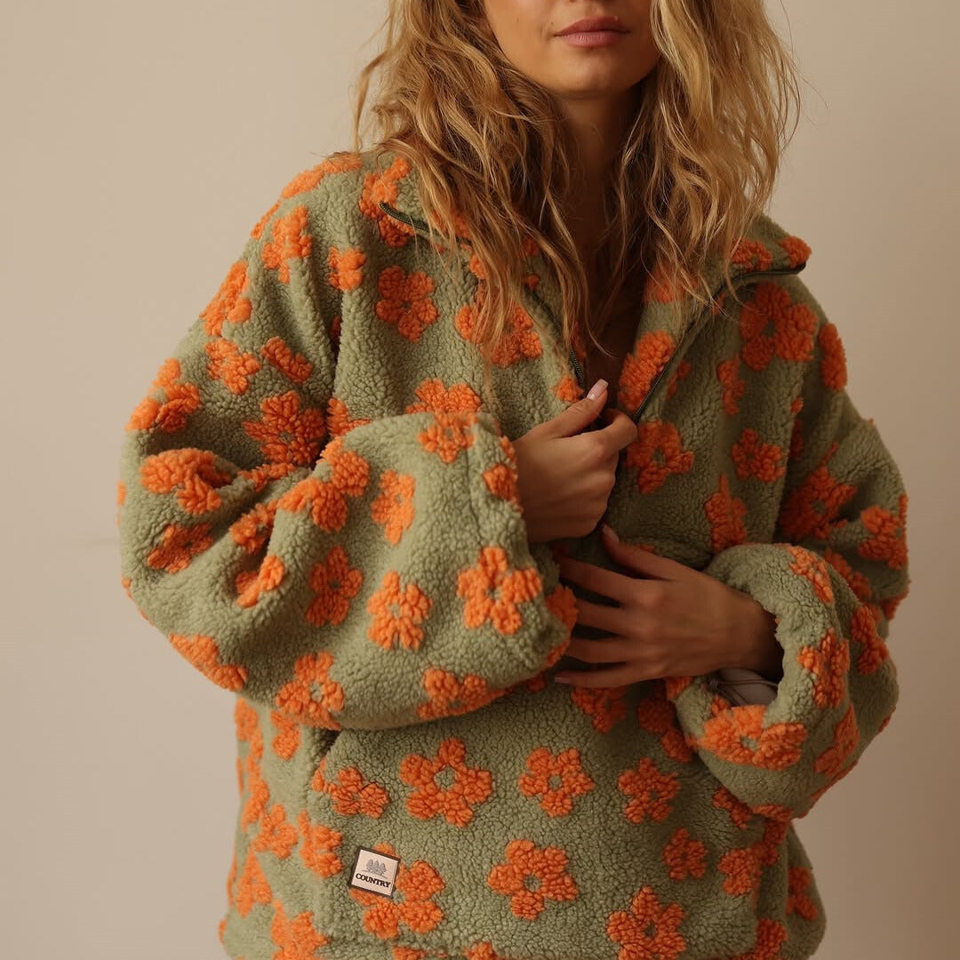 Azelma | Floral Fleece Jacket