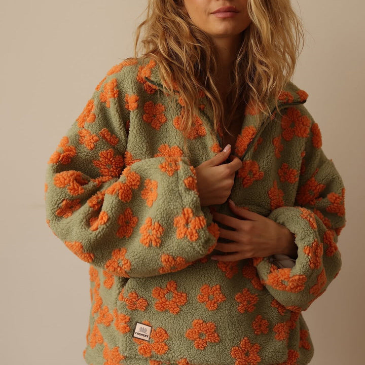Azelma | Floral Fleece Jacket