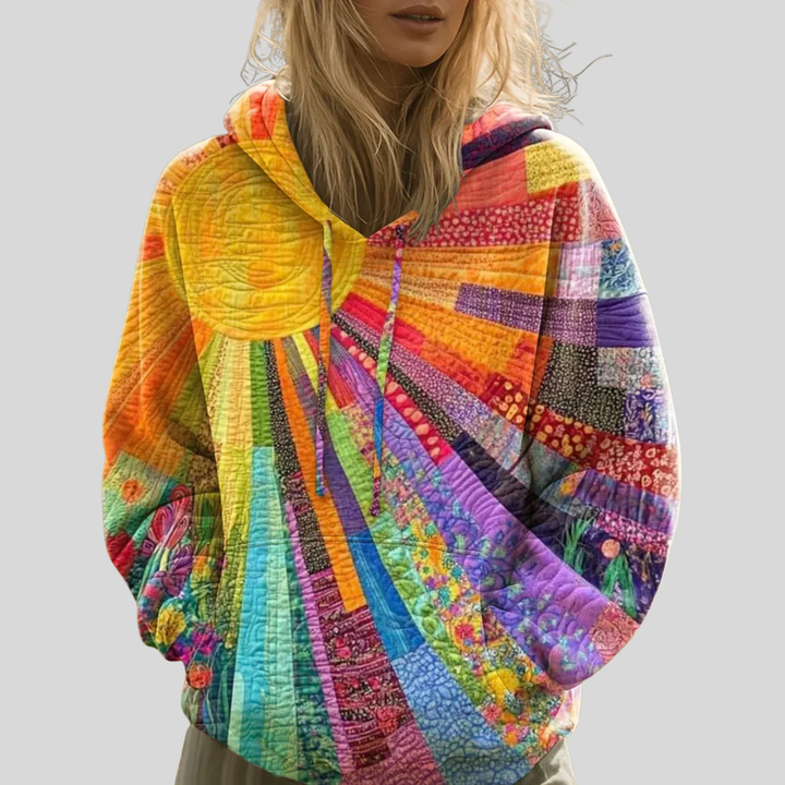 Laura | Bohemian Multicolor Patchwork Hoodie