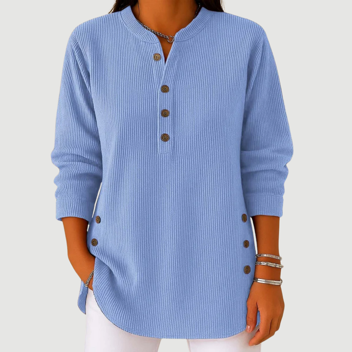 Livia | Elegant Knit Sweater with Button Accents