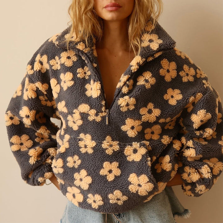 Azelma | Floral Fleece Jacket