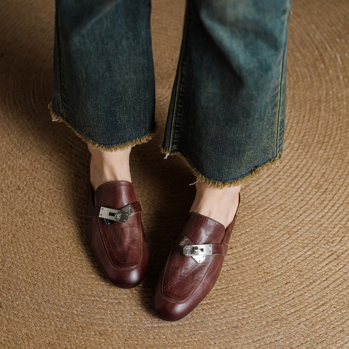 Carla Genuine Leather Mules