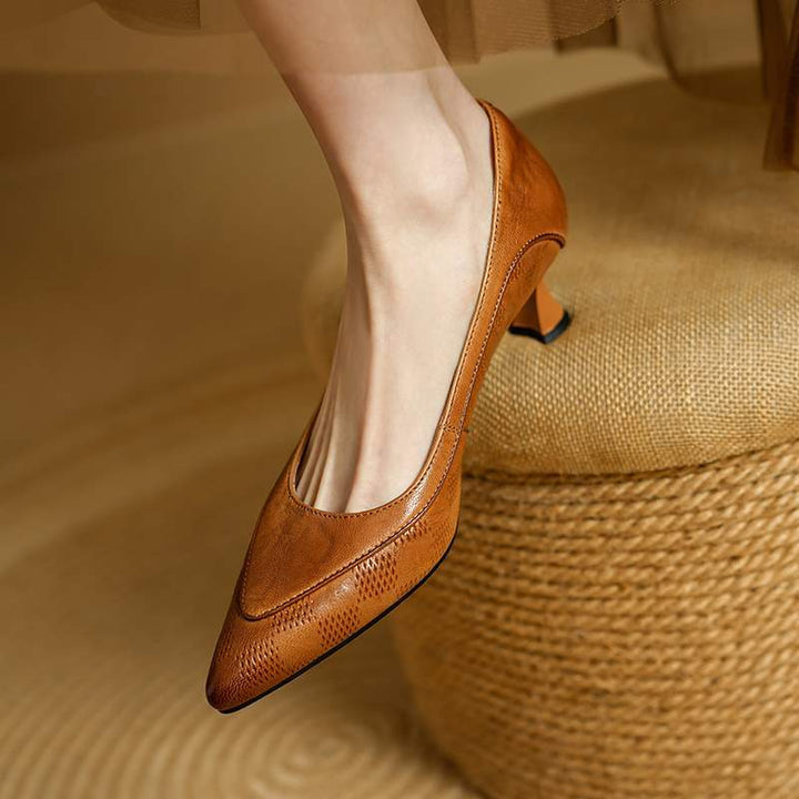 Belle Genuine Leather Heels