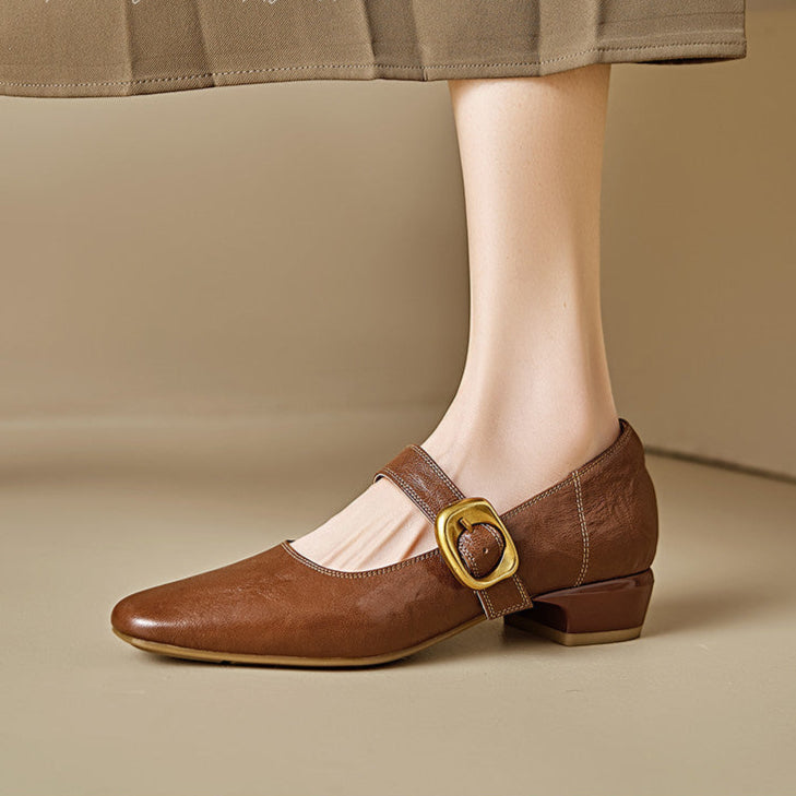 Minara Genuine Leather Pumps