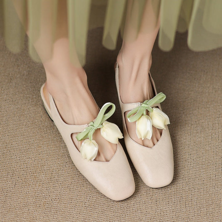 Tulip Genuine Leather Slingbacks