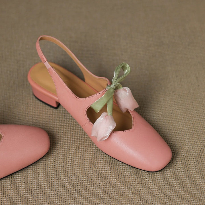 Tulip Genuine Leather Slingbacks