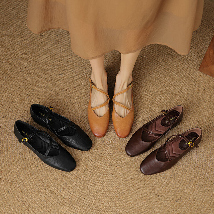 Norie Genuine Leather Flats