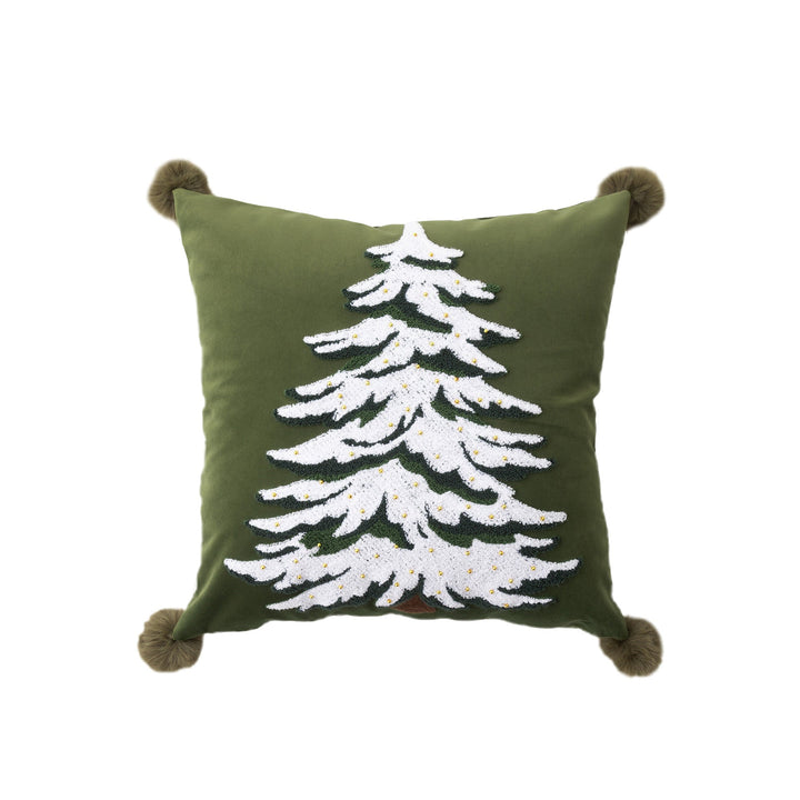 Christmas Tree Embroidered Pillow Case