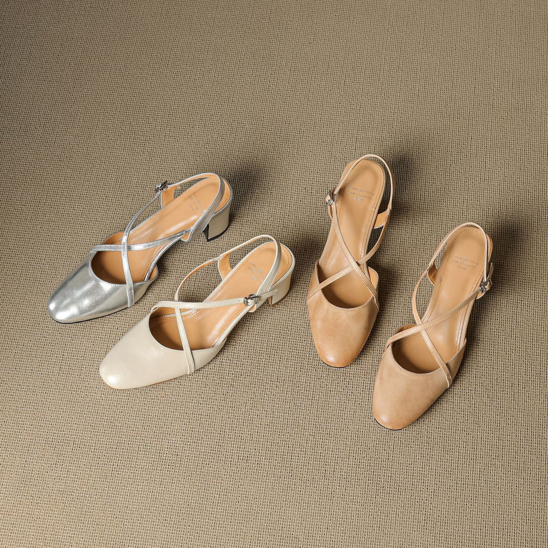 Blenza Genuine Leather Slingbacks