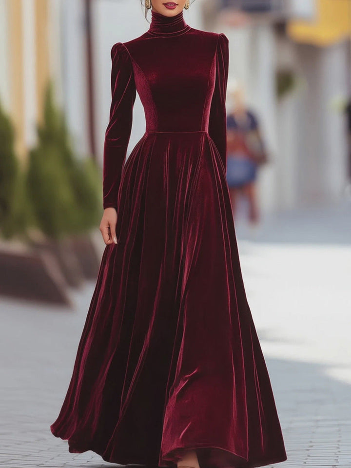 Eleanor | Velvet Mock-Neck Maxi Dress