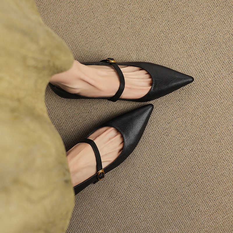 Delia Genuine Leather Heels