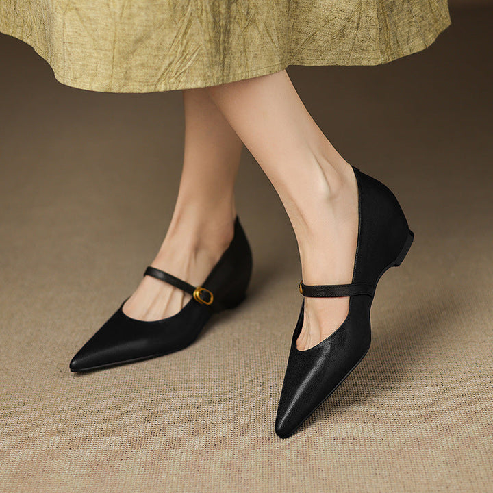 Delia Genuine Leather Heels