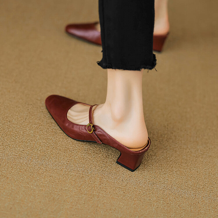 Vian Genuine Leather Mules
