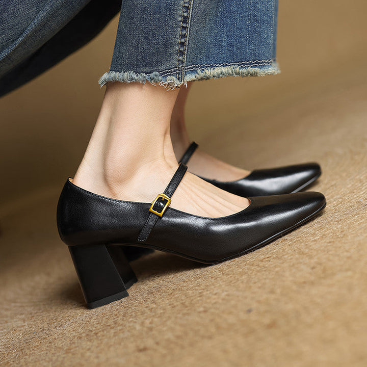 Lenara Genuine Leather Heels