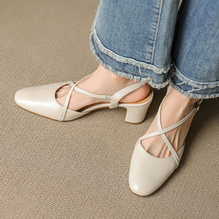 Blenza Genuine Leather Slingbacks