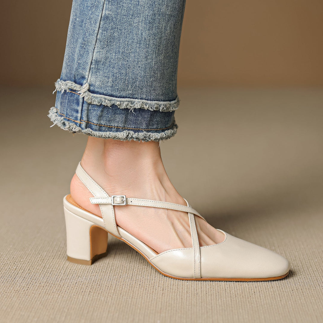 Blenza Genuine Leather Slingbacks