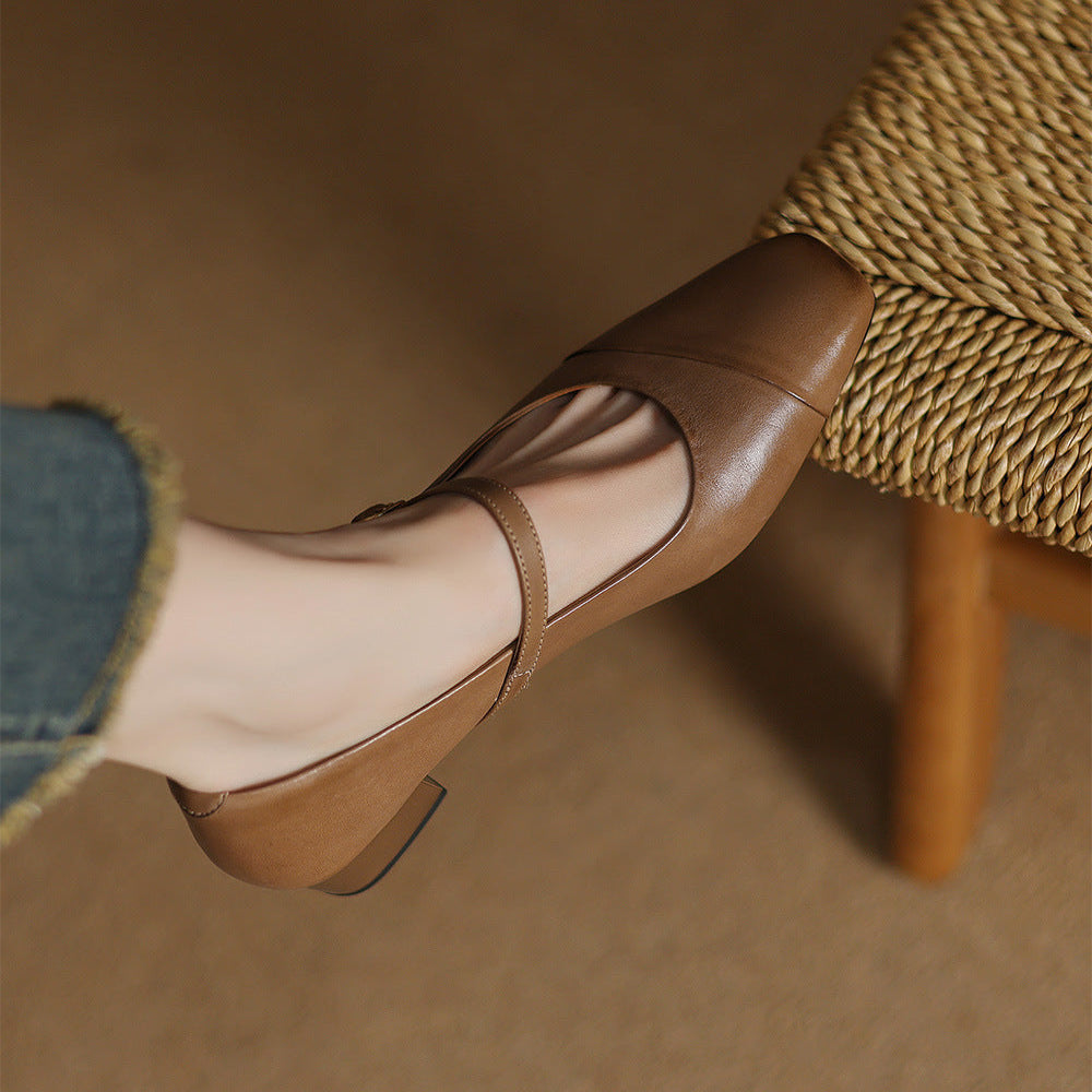 Clarette Genuine Leather Heels