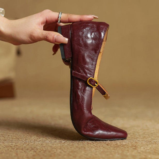 Merlot Genuine Leather Pumps