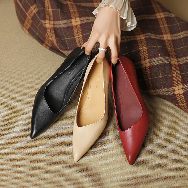 Noira Genuine Leather Heels