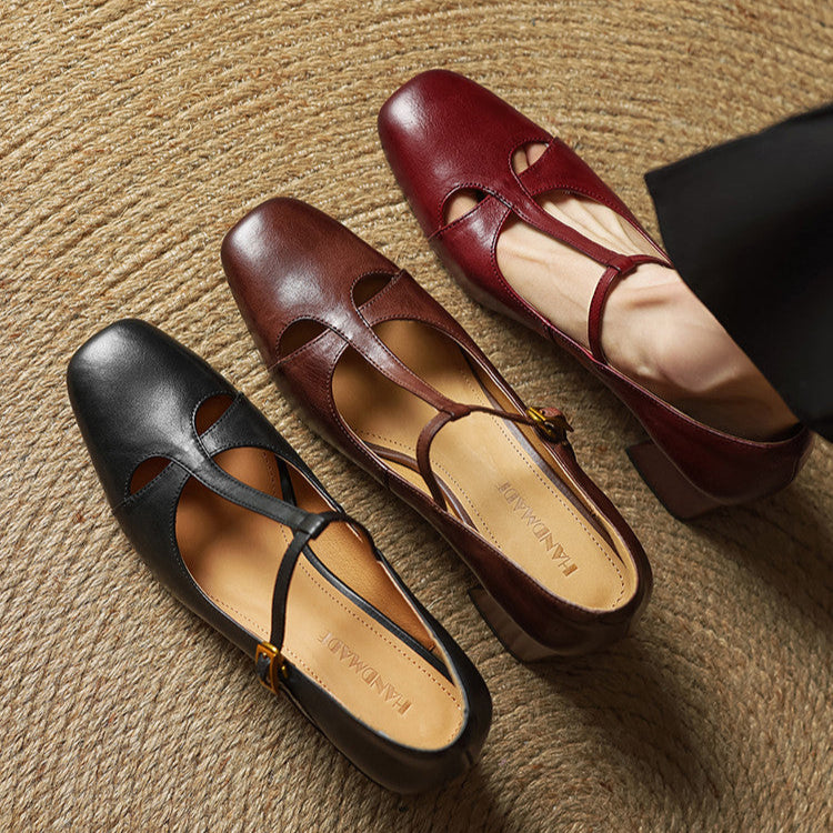 Elora Genuine Leather Heels