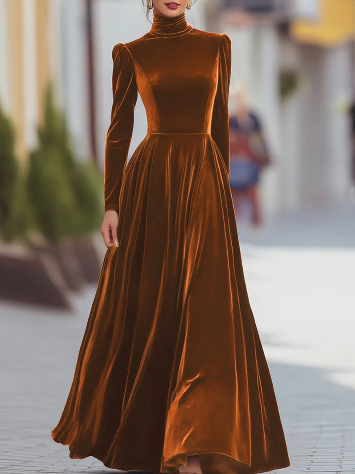 Eleanor | Velvet Mock-Neck Maxi Dress