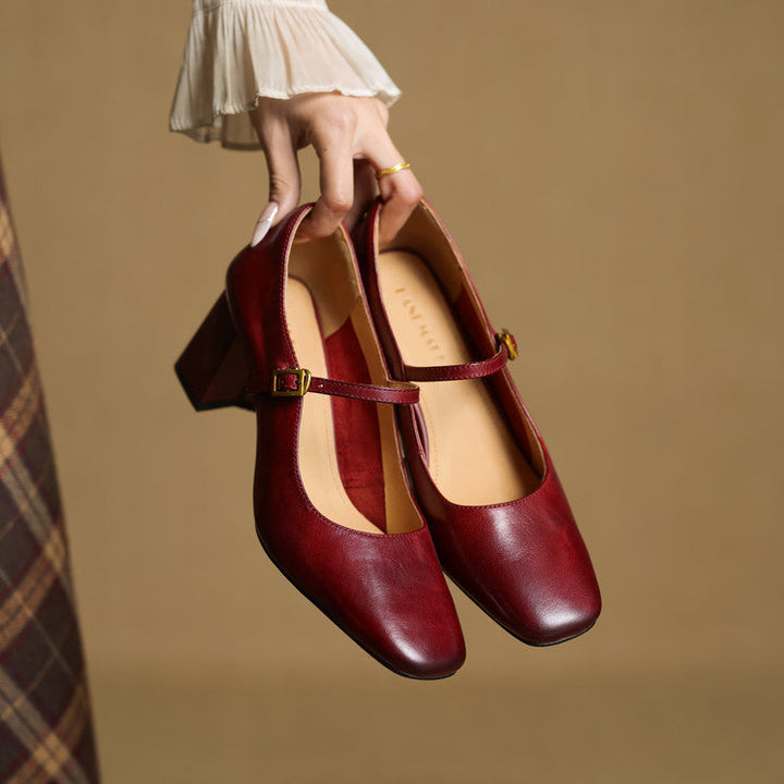 Lenara Genuine Leather Heels