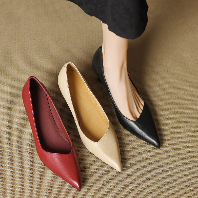 Noira Genuine Leather Heels