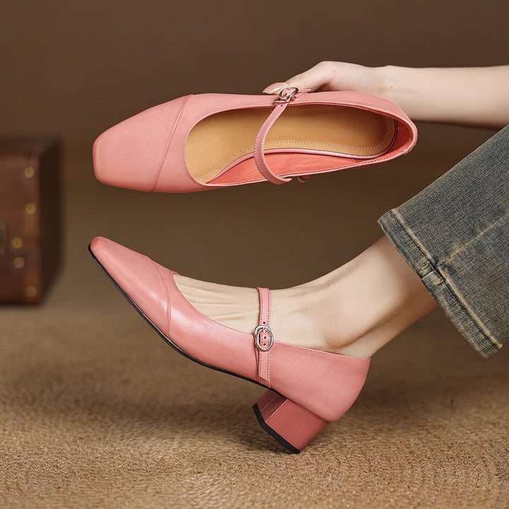 Clarette Genuine Leather Heels