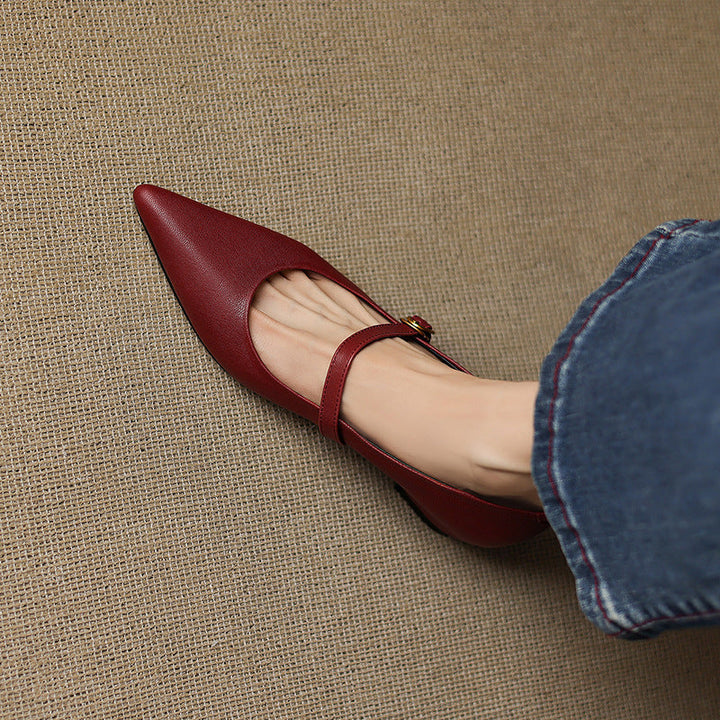 Delia Genuine Leather Heels