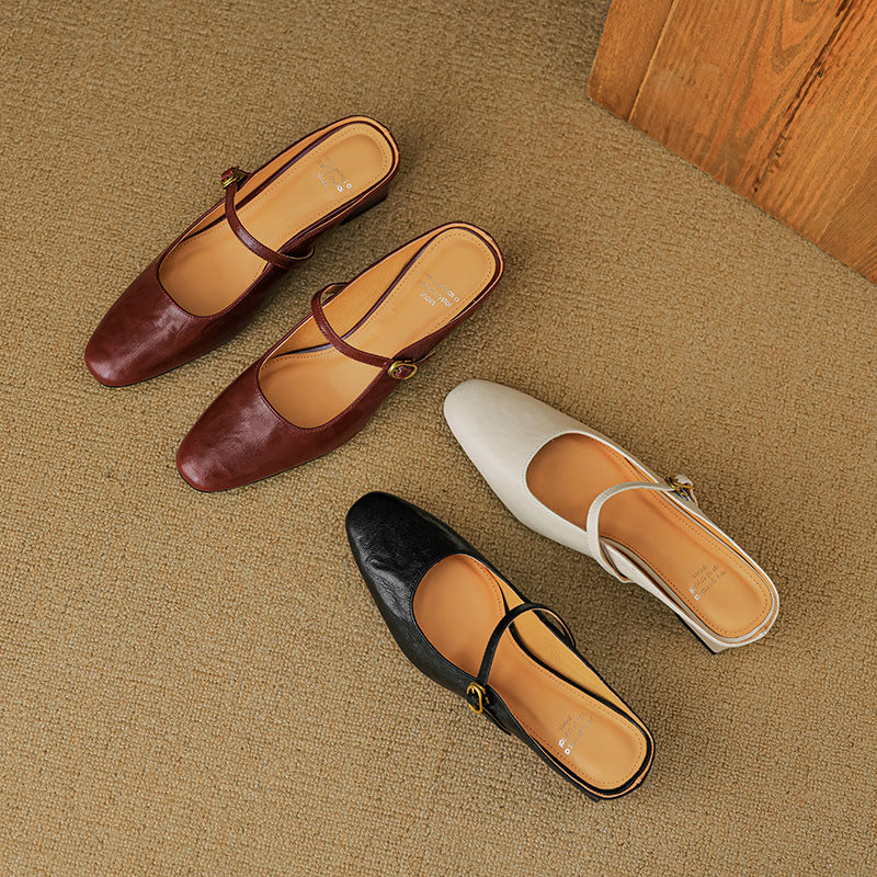 Vian Genuine Leather Mules