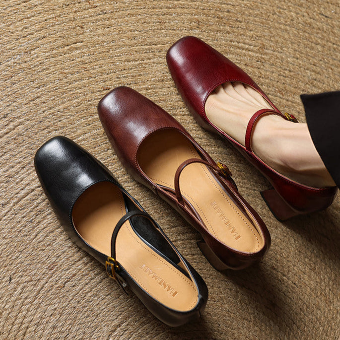 Lenara Genuine Leather Heels