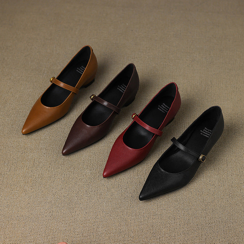 Delia Genuine Leather Heels