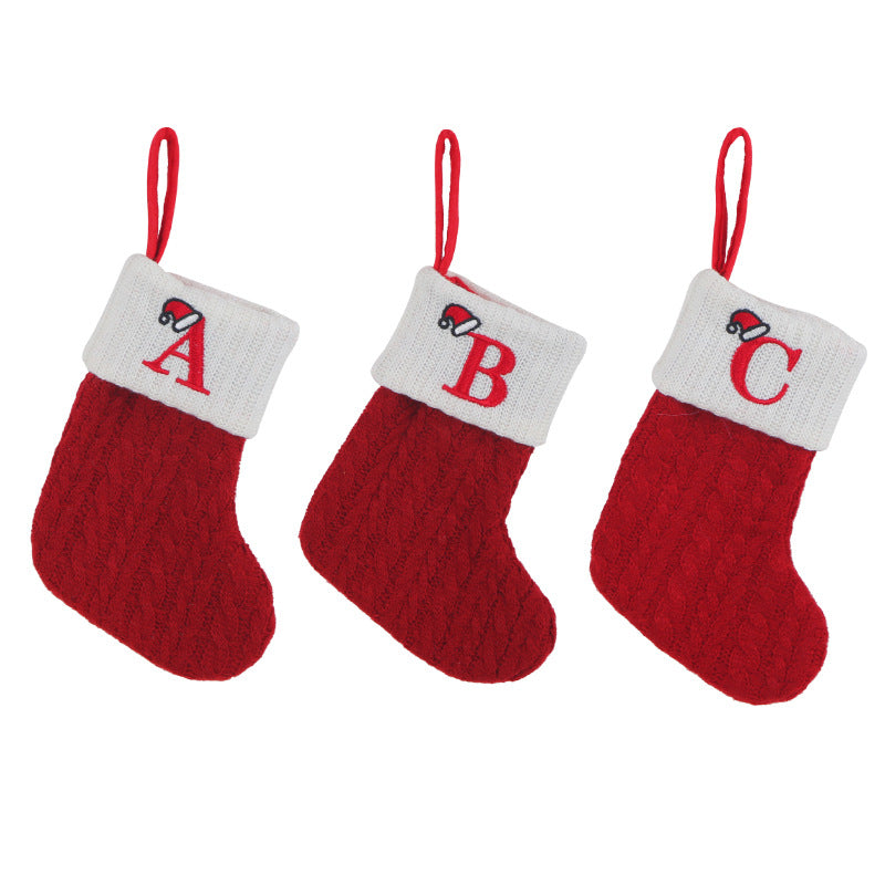 Classic A-Z Lettered Christmas Knitted Stockings