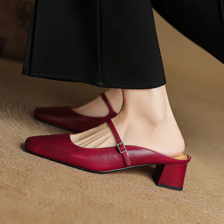 Esmer Genuine Leather Mules