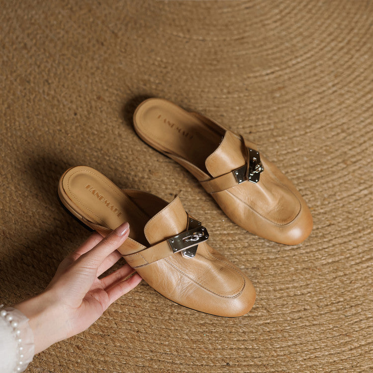 Carla Genuine Leather Mules