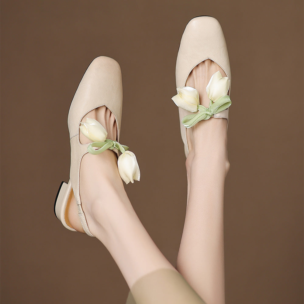 Tulip Genuine Leather Slingbacks