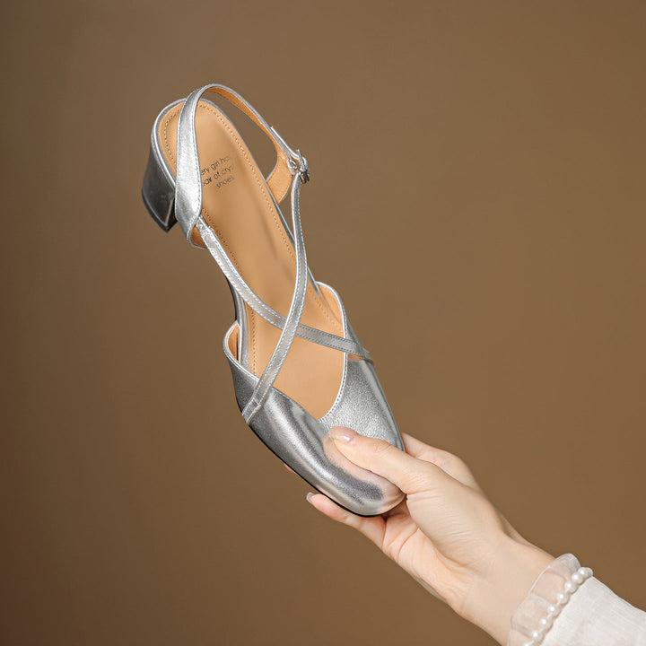 Blenza Genuine Leather Slingbacks