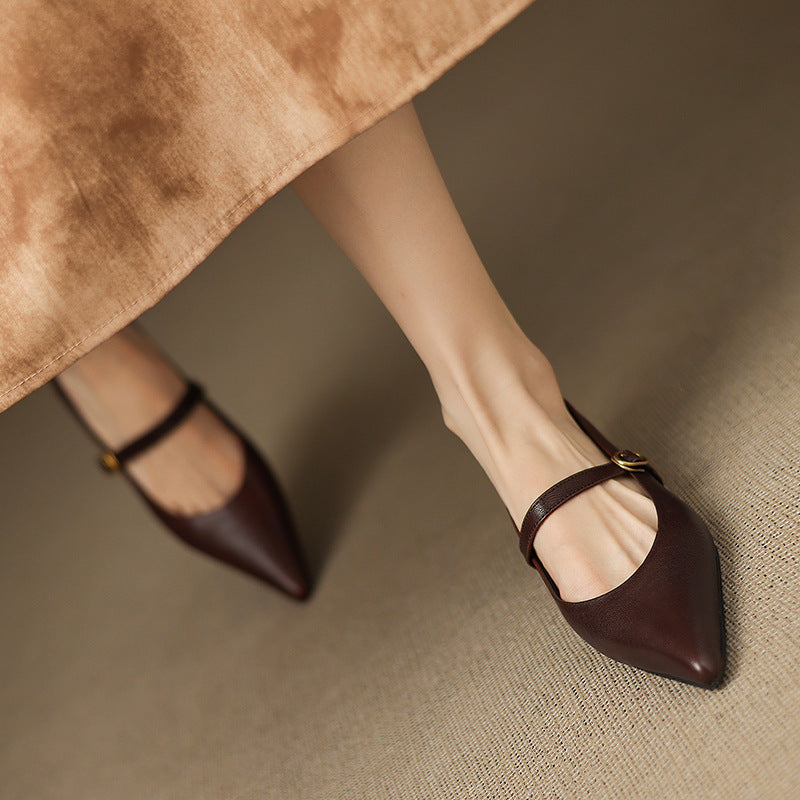 Delia Genuine Leather Heels