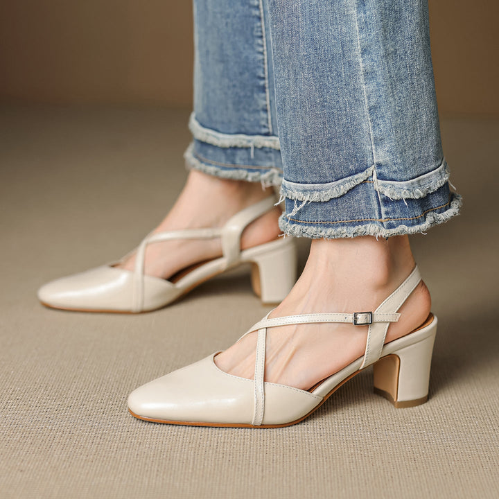 Blenza Genuine Leather Slingbacks