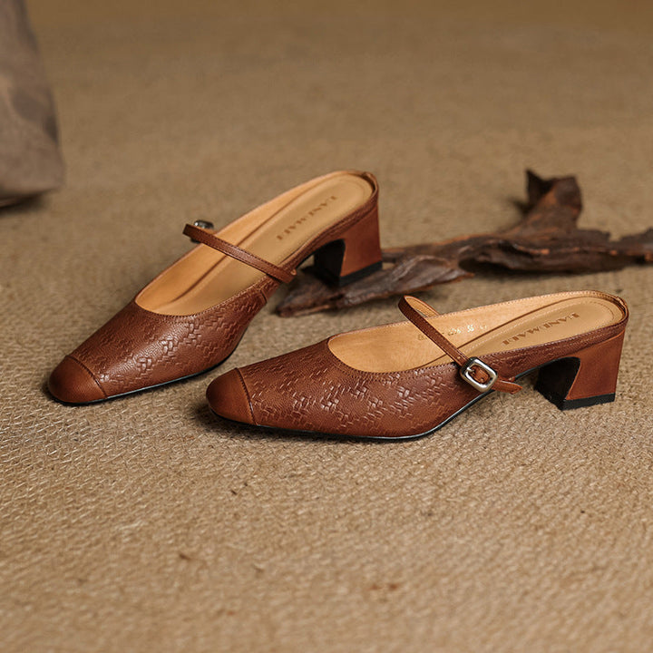 Edda Genuine Leather Mules