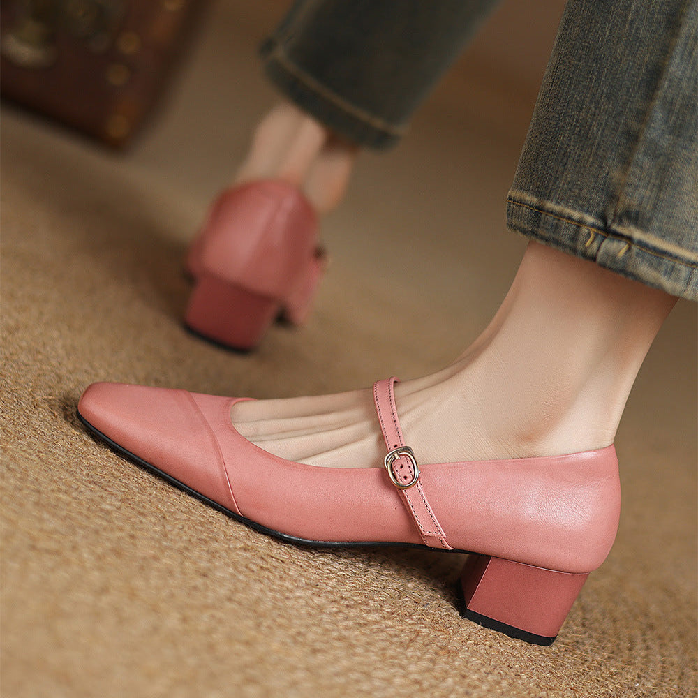 Clarette Genuine Leather Heels