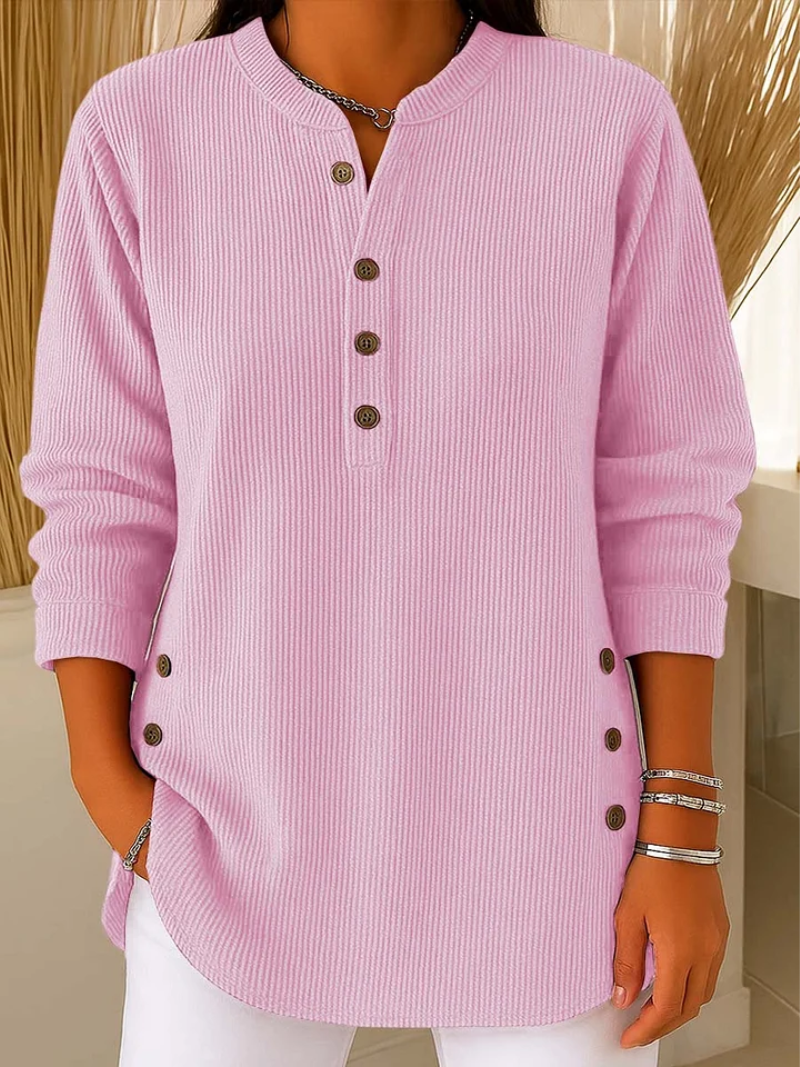 Livia | Elegant Knit Sweater with Button Accents