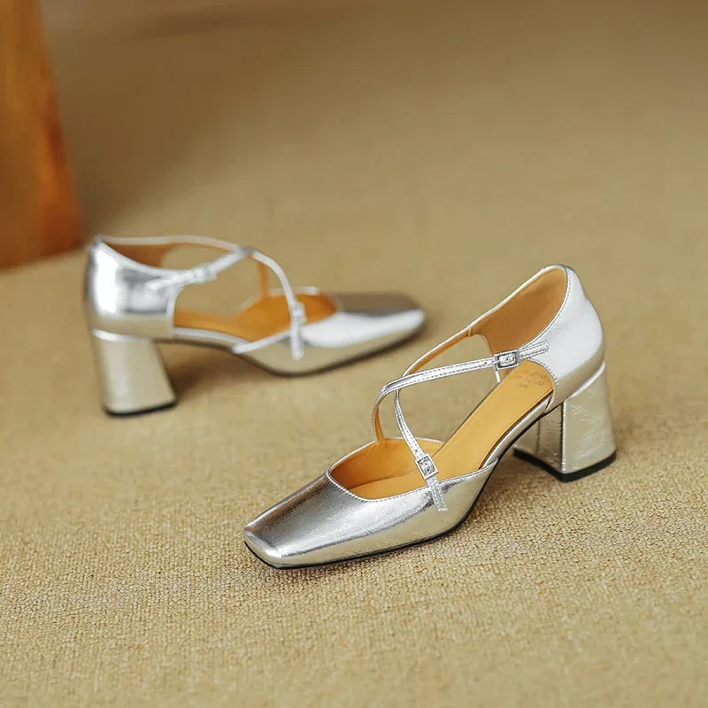 Lilian Genuine Leather Heels