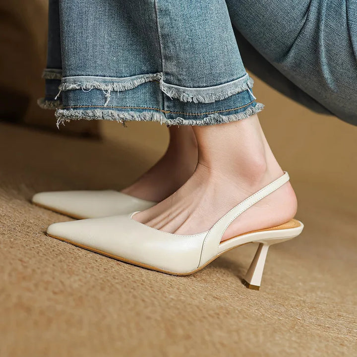 Fauna Genuine Leather Slingbacks