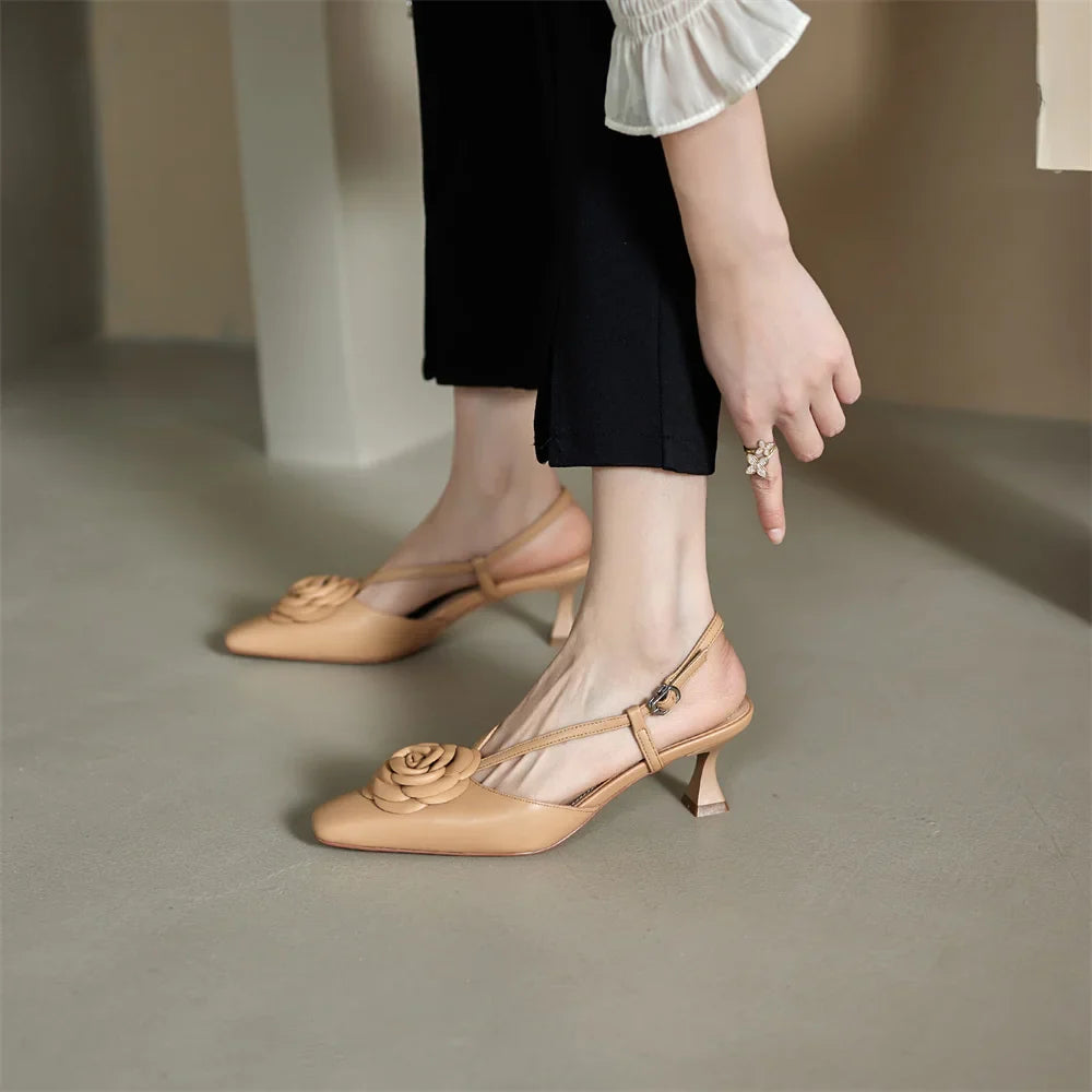 Roselle Genuine Leather Slingbacks