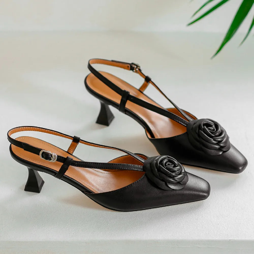 Roselle Genuine Leather Slingbacks