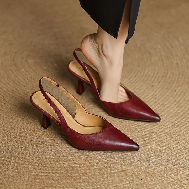 Fauna Genuine Leather Slingbacks