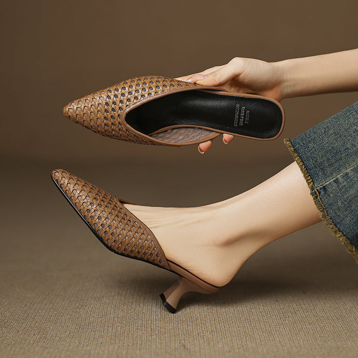 Olivia Genuine Leather Mules